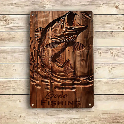 Shineful 2D Flat Print Metal Sign Stunning Largemouth Bass