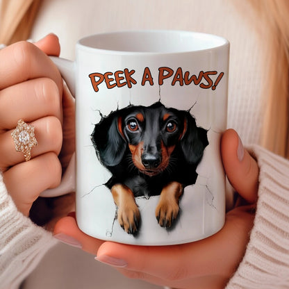 Shineful Ceramic Mug Peek-a-Boo Dachshund