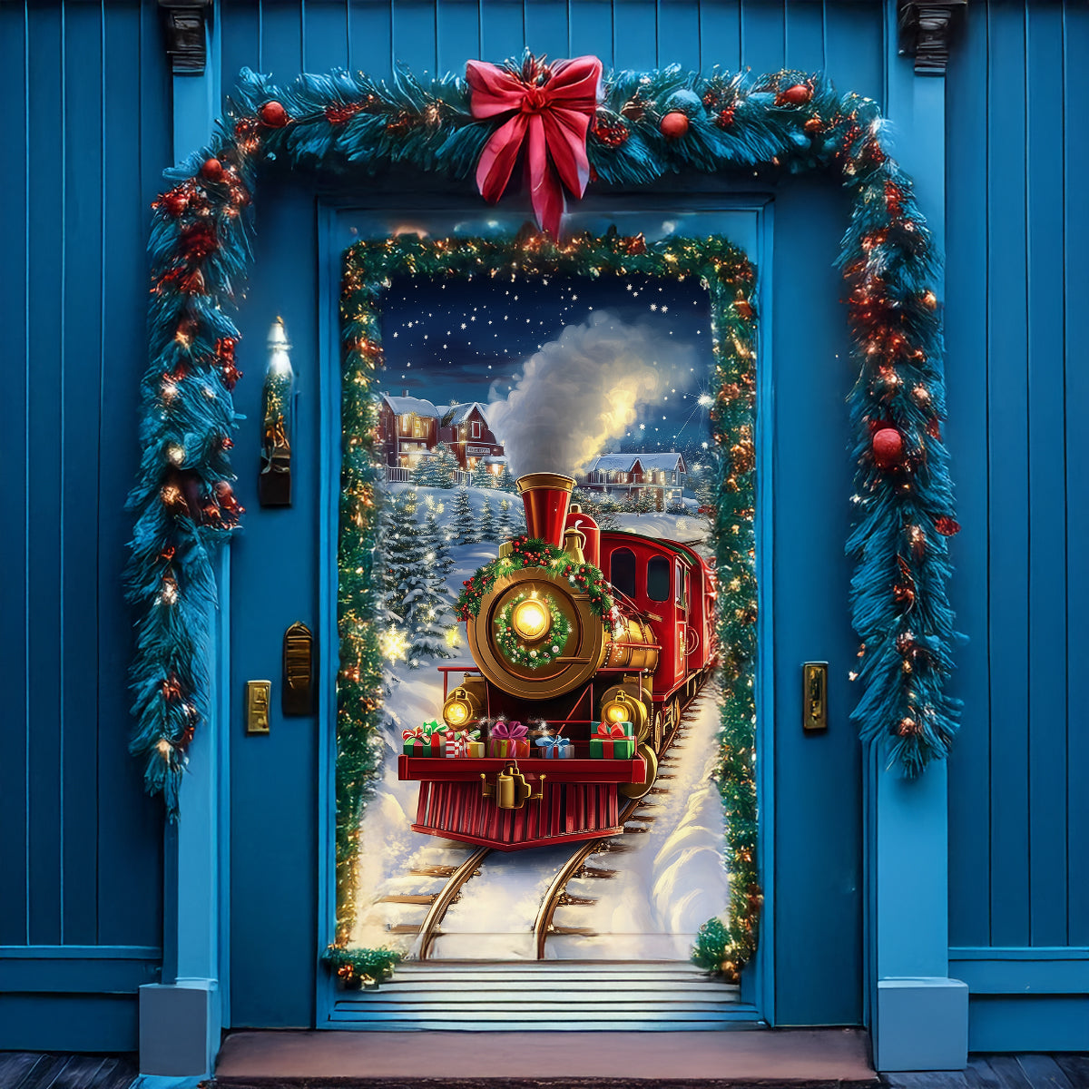 Shineful Door Cover - Christmas Train