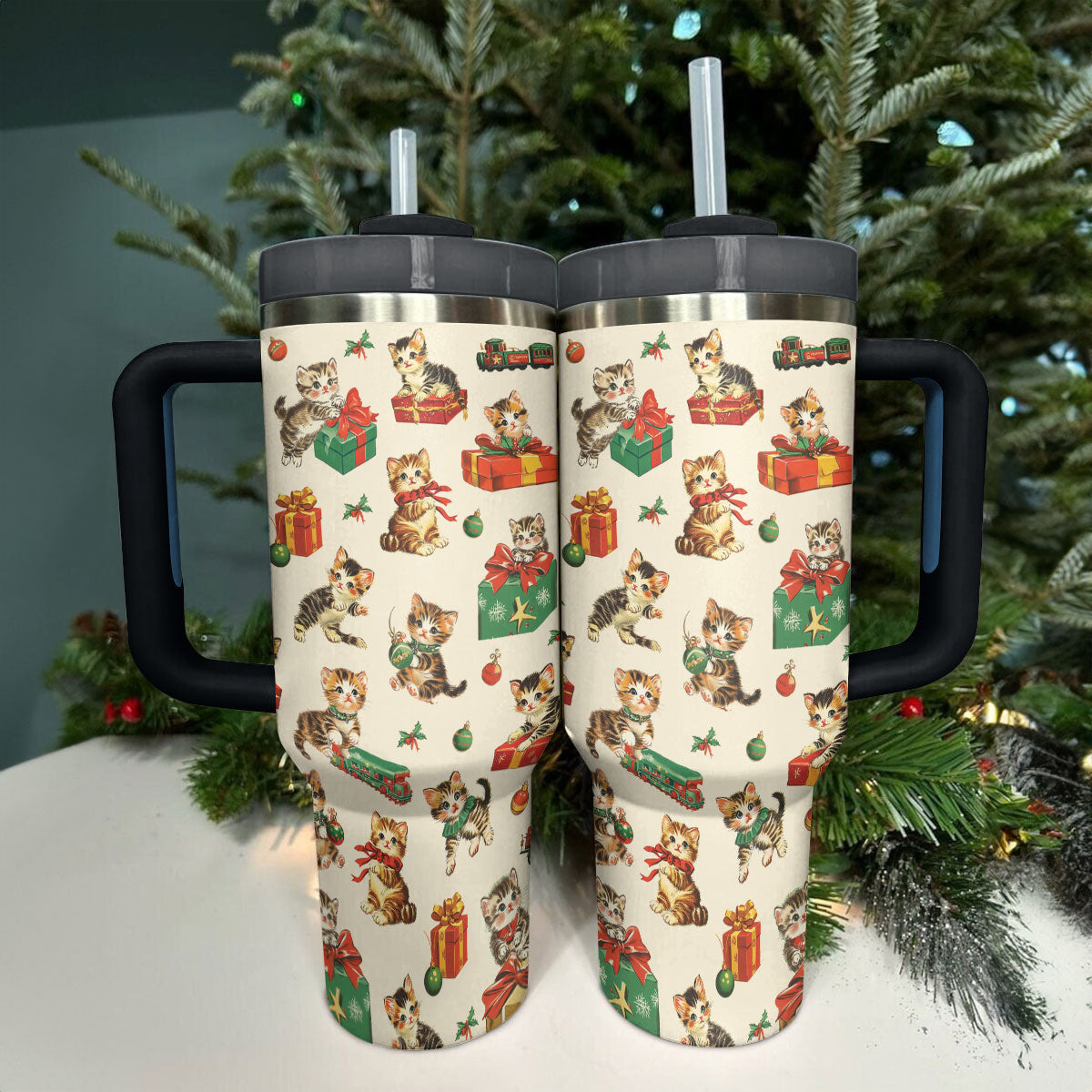 Chaton de Noël Shineful Tumbler