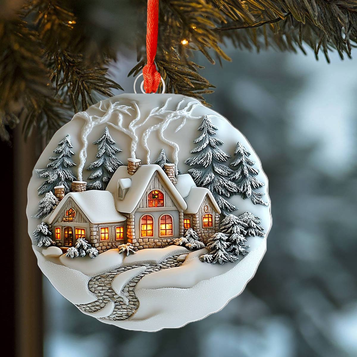 Shineful 2D Acrylic Ornament Winter Village