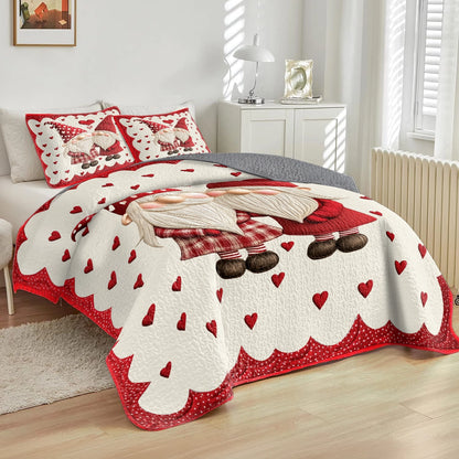 Shineful All Season Quilt 3-Piece Set Love Gnome Together