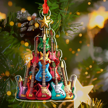 Shineful 2D Acrylic Ornament Noel Guitars