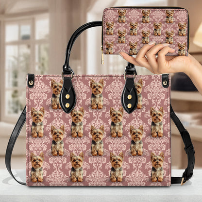 Shineful Leather Bag Elegant Yorkie Bliss