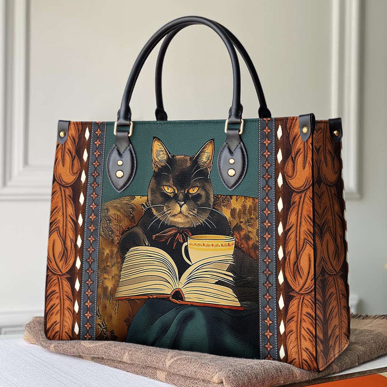 Reading Leather Bag Shineful Ms Cat Nl09 Black