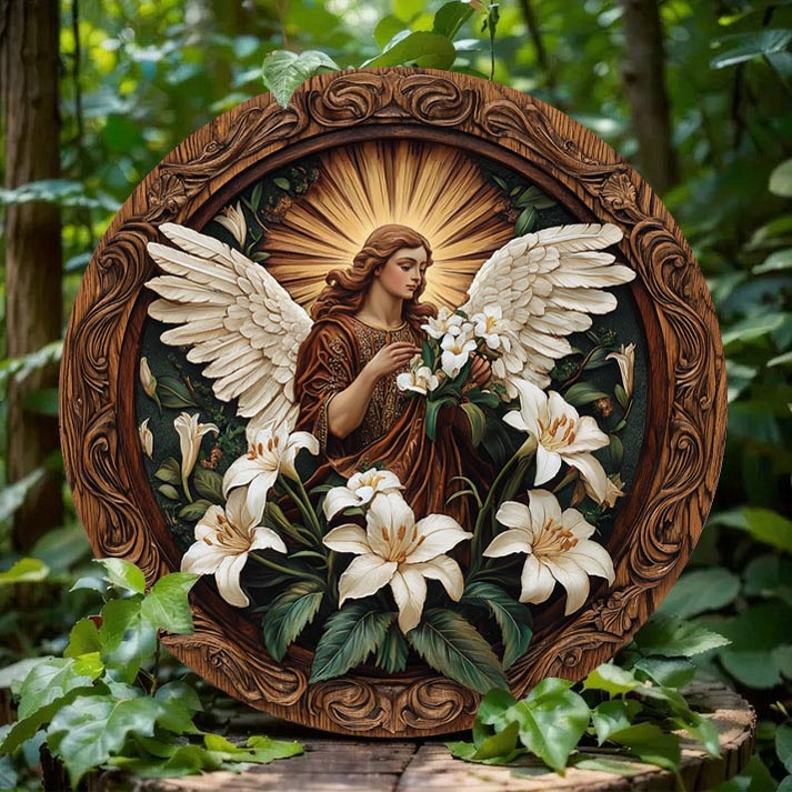 Shineful 2D Wooden Plaque, Hanging Decor, Door Sign Celestial Grace