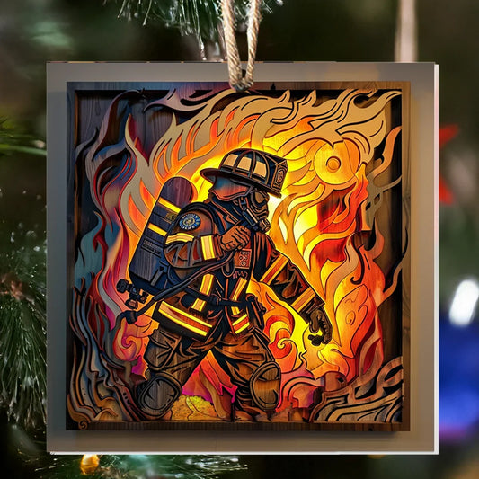 Shineful Acrylic Ornament Firefighter : First Responder Flask Set