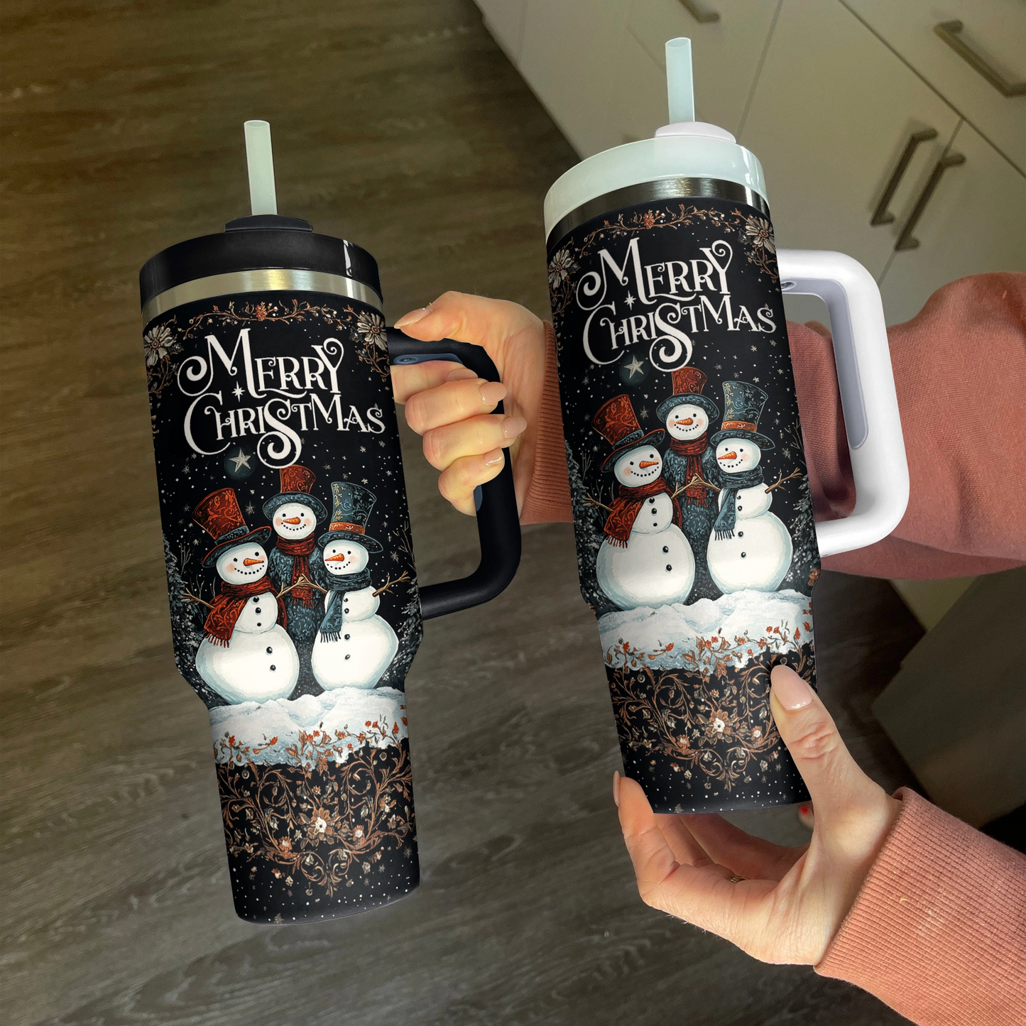 Shineful Tumbler Vibrant Christmas Night Of Snowmen