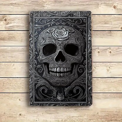 Shineful 2D Metal Sign Skull of Roses