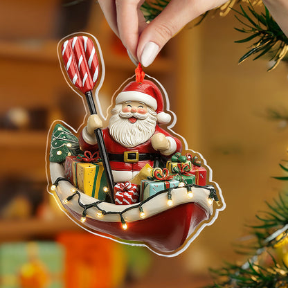 Shineful 2D Acrylic Ornament - Santa's Kayak Adventure