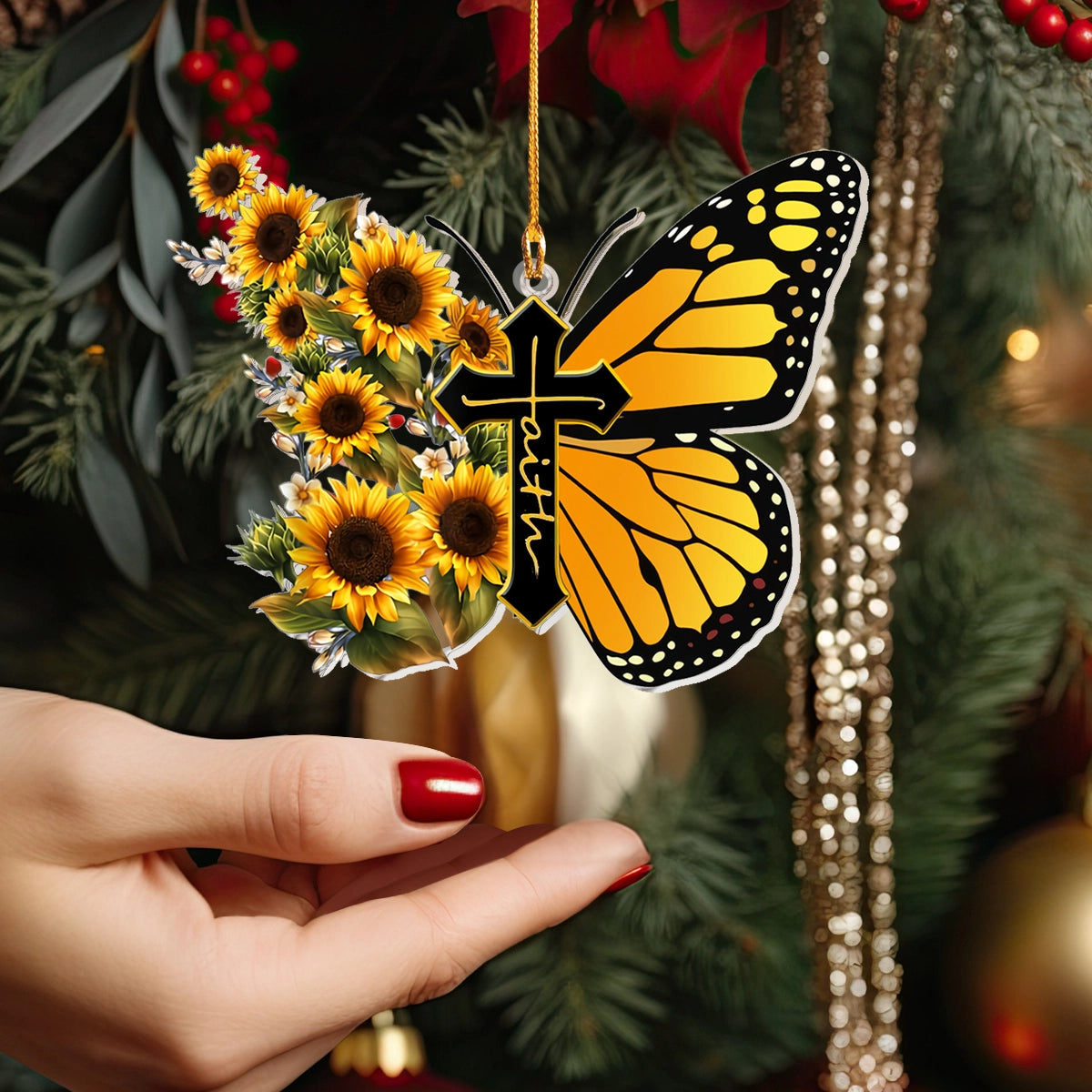 Shineful 2D Acrylic Ornament Faith and Sunflower Wings