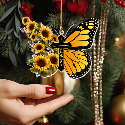 Shineful 2D Acrylic Ornament Faith and Sunflower Wings