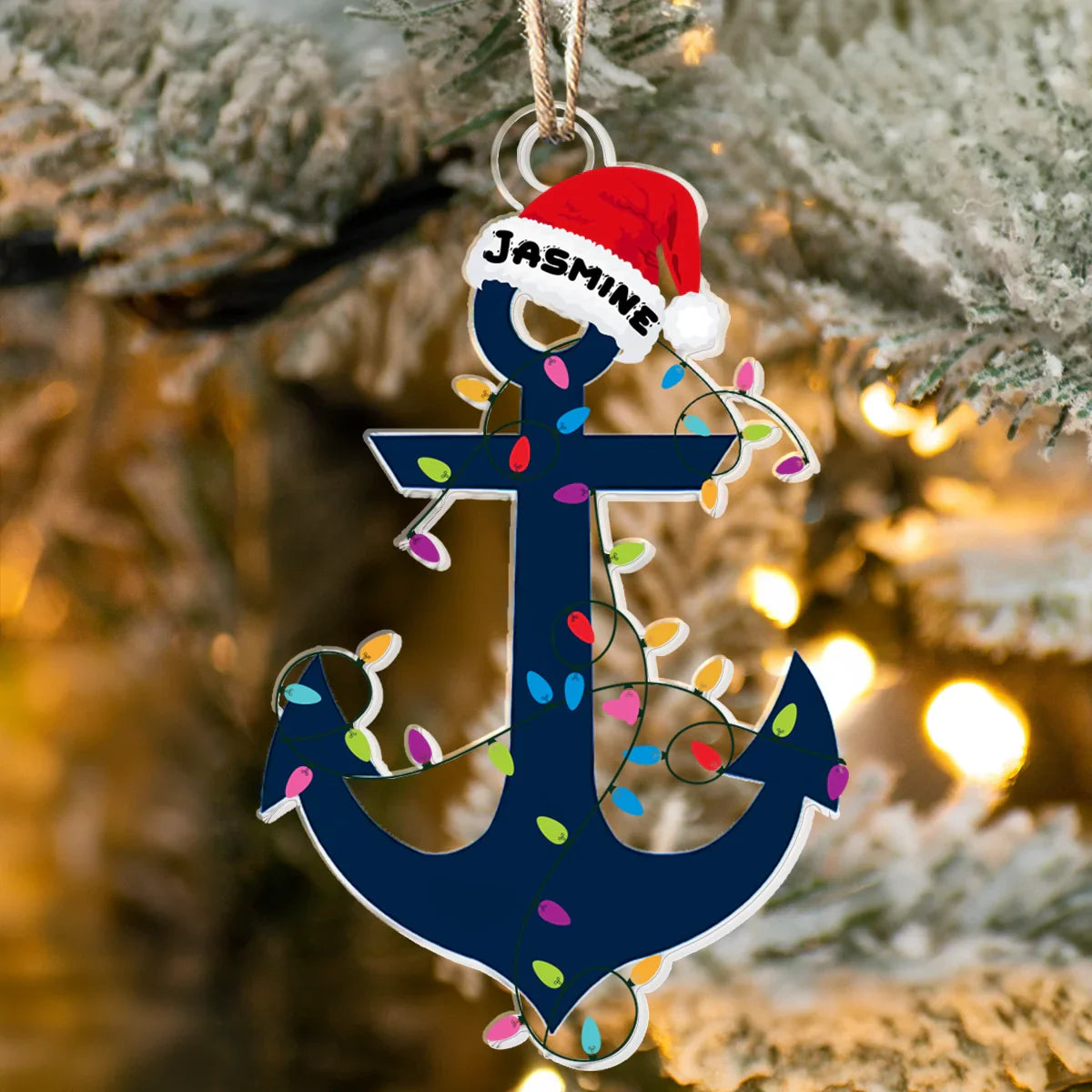 Shineful Acrylic Ornament Personalized Anchored in Christmas Cheer