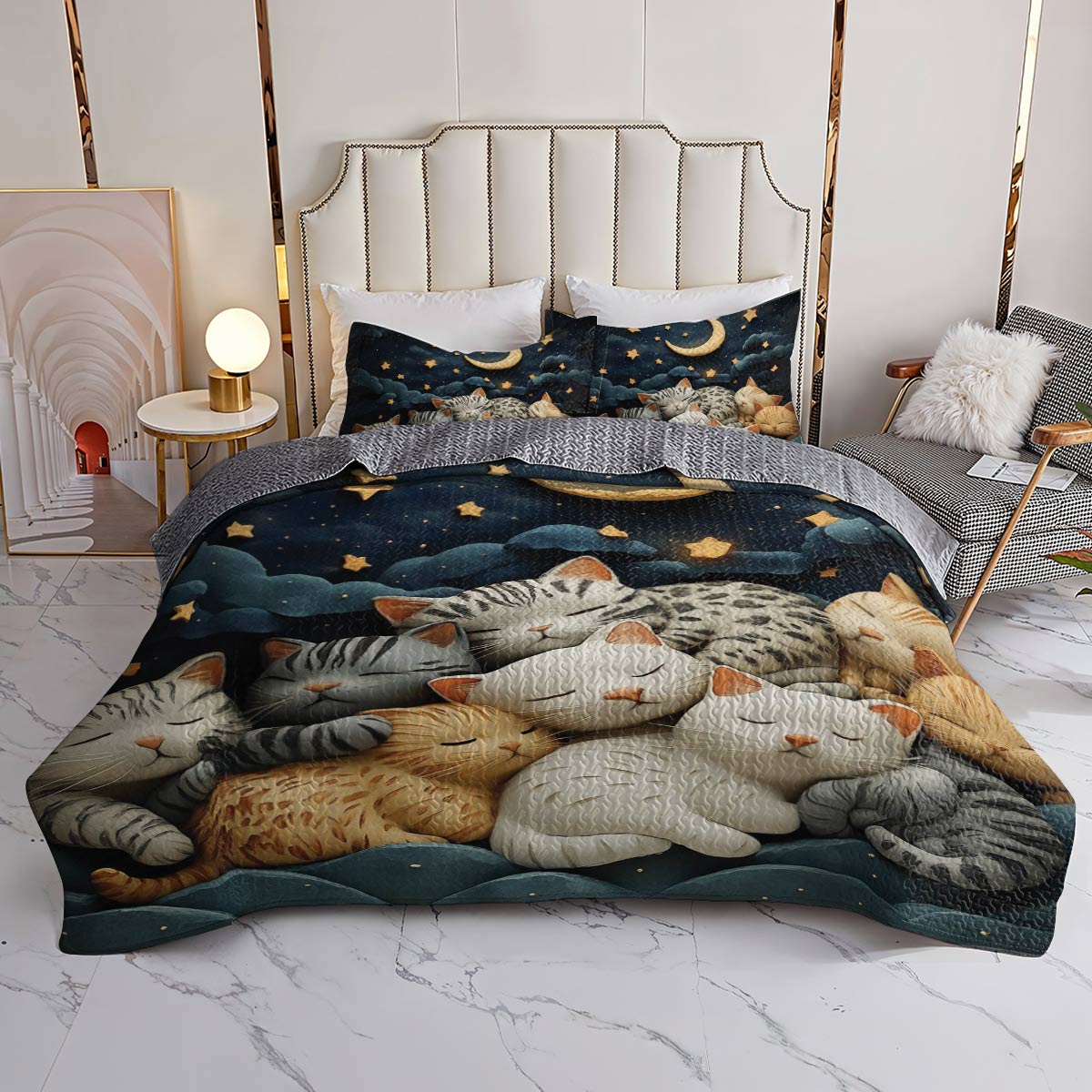 Shineful All Season Quilt 3-Piece Set Purrfect Sleep