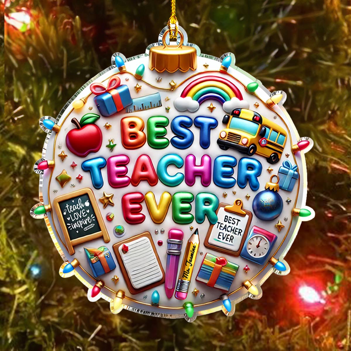 Shineful Acrylic Ornament Personalized Happy Christmas Teacher