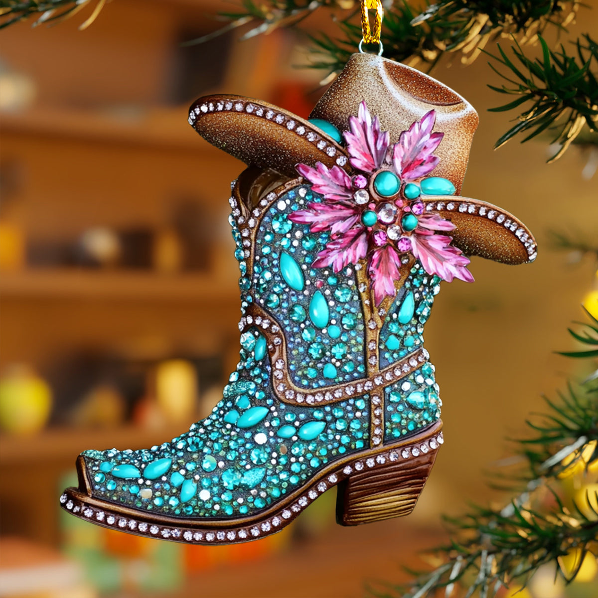 Shineful 2D Acrylic Ornament Enchanting Cowboy Boot