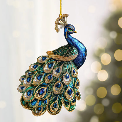 Shineful 2D Acrylic Ornament - Gorgeous Blue Peacock