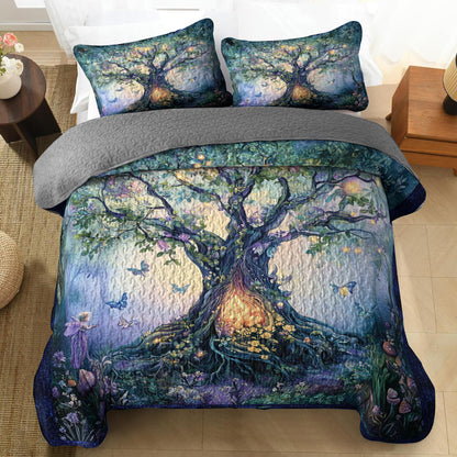 Shineful All Season Quilt 3-Piece Set Mystical Tree of Life