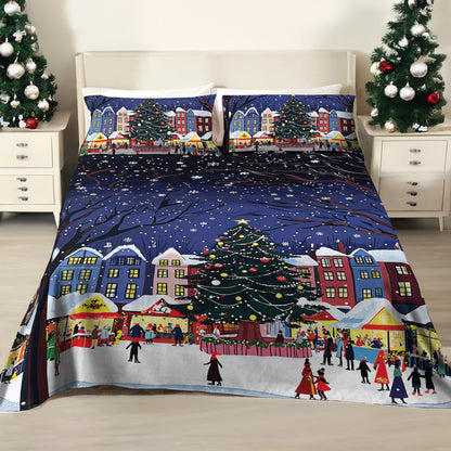 Shineful 4-Piece Bed Sheet Set - Christmas Market