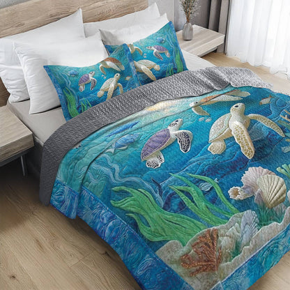 Shineful All Season Quilt 3-Piece Set Turtle Cove