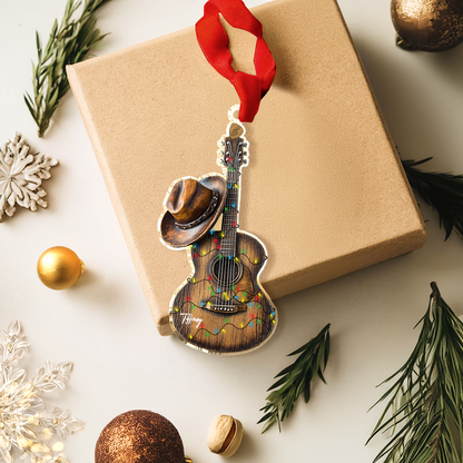 Shineful Personalized 2D Acrylic Ornament Christmas Country Music Guitar Lover