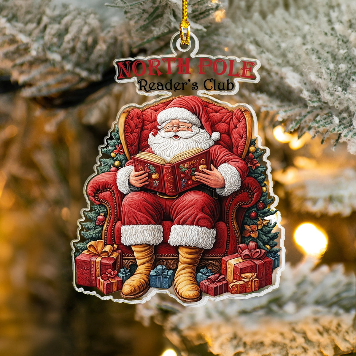 Shineful Acrylic Ornament North Pole Reader's Club