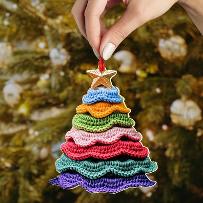 Shineful 2D Acrylic Ornament Cute Yarn Christmas Tree