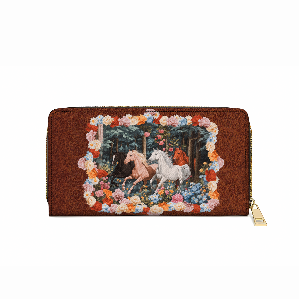 Shineful Leather Clutch Purse With Wristlet Strap Handle Wild Elegance