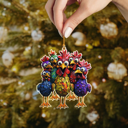 Shineful 2D Acrylic Ornament - Funky Feathered Friend