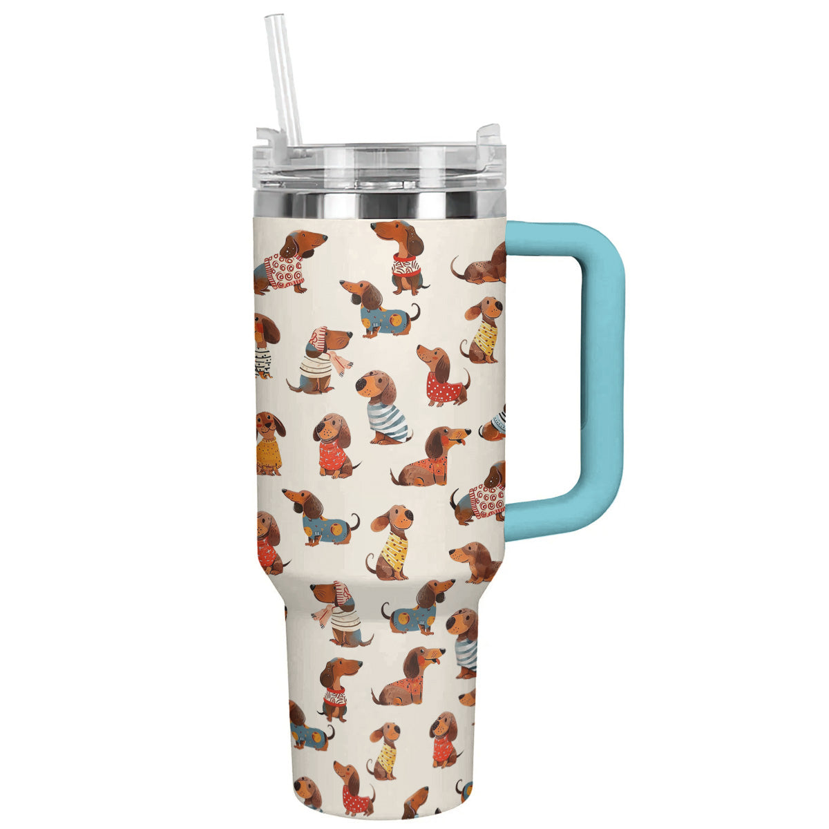 Dachshund 40 Oz Shineful™ Tumbler Cute 2 Nl09 Sky Blue 40Oz