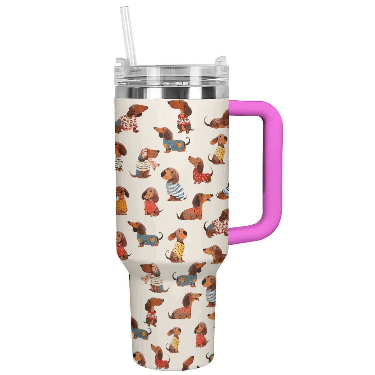 Dachshund 40 Oz Shineful™ Tumbler Cute 2 Nl09 Hot Pink 40Oz