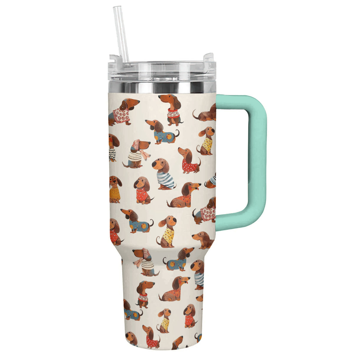 Dachshund 40 Oz Shineful™ Tumbler Cute 2 Nl09 Turquoise Blue 40Oz