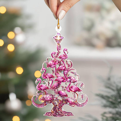 Shineful 2D Acrylic Ornament Flamingo Flock Christmas