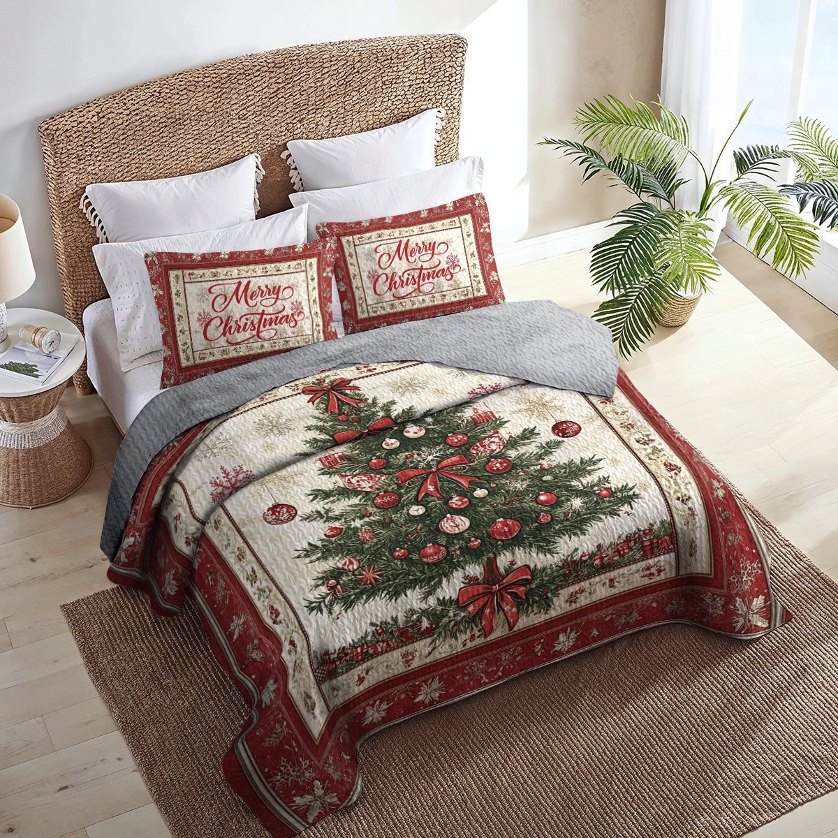 Shineful All Season Quilt 3-Piece Set Christmas Joy Comforter