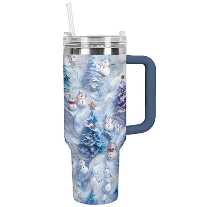 Shineful Glossy Tumbler Cute Snowmen