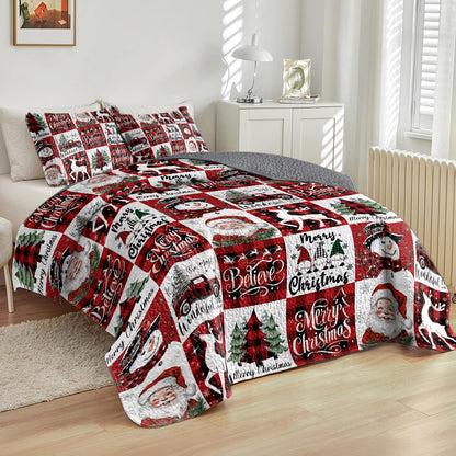 Shineful All Season Quilt 3-Piece Set Christmas Patchwork