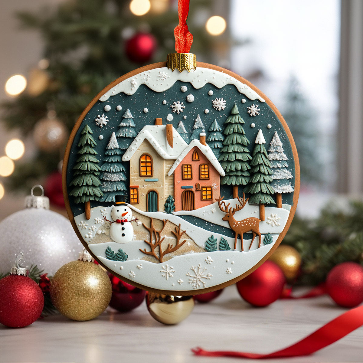 Shineful 2D Acrylic Ornament Peaceful Winter