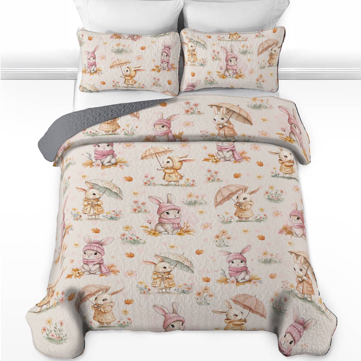 Shineful All Season Quilt 3-Piece Set Bunny Bunch