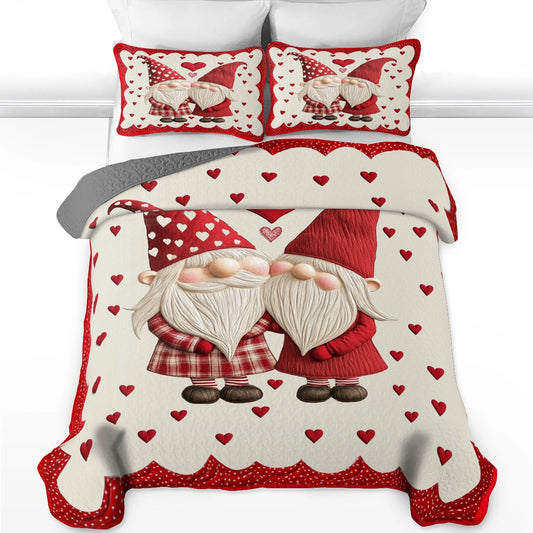 Shineful All Season Quilt 3-Piece Set Love Gnome Together