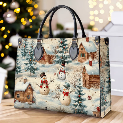 Glänzende Ledertasche Snow Melody