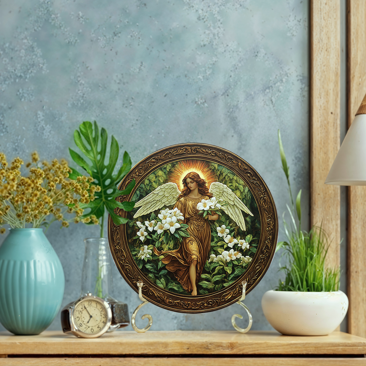 Shineful 2D Wooden Plaque, Hanging Decor, Door Sign Angel's Grace