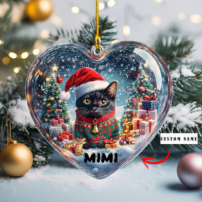 Shineful 2D Acrylic Ornament Personalized Merry Catmas Heart