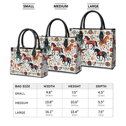 Shineful Leather Bag Floral Horses