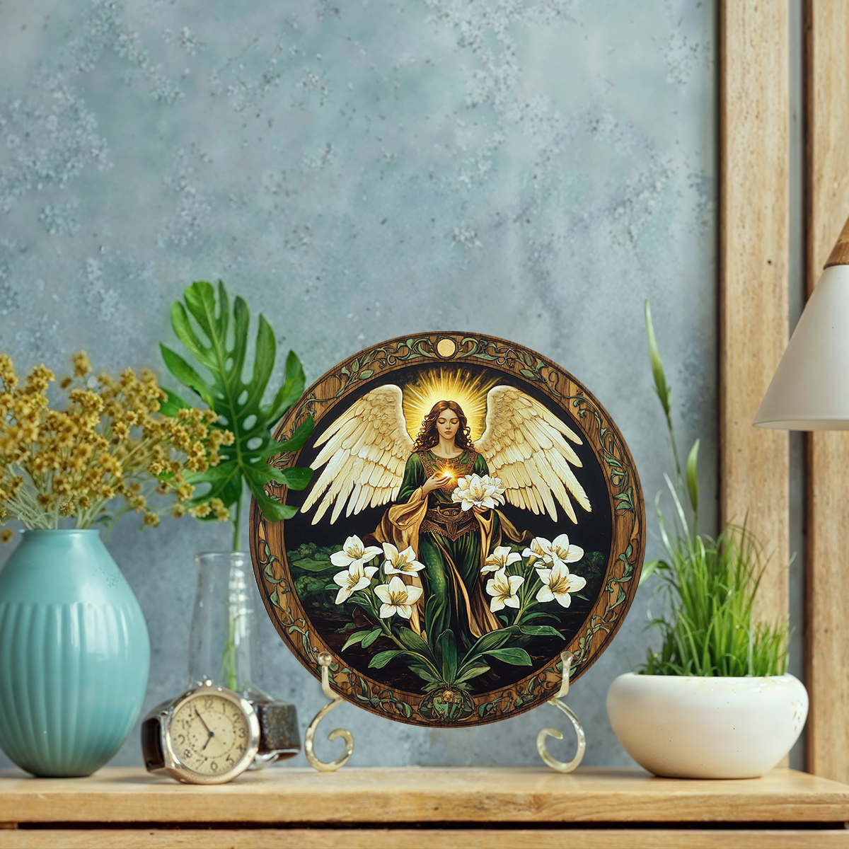 Shineful 2D Wooden Plaque, Hanging Decor, Door Sign Heaven’s Light