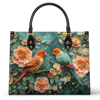 Shineful Leather Bag Whispering Lovebirds