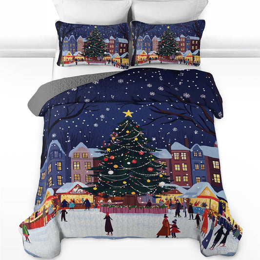 Shineful All Season Quilt 3-Piece Set Christmas Market