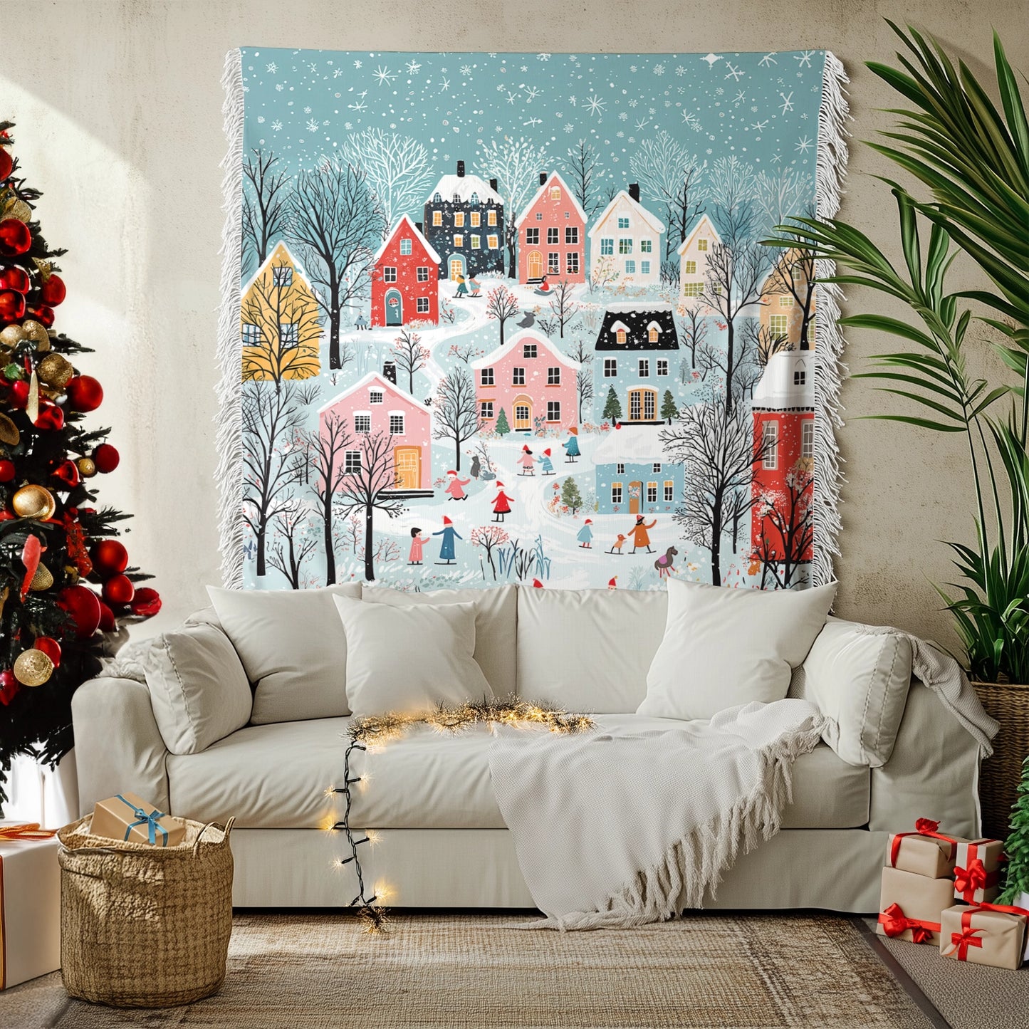 Shineful Woven Tapestry Throw Blanket - Christmas Winter Wonderland