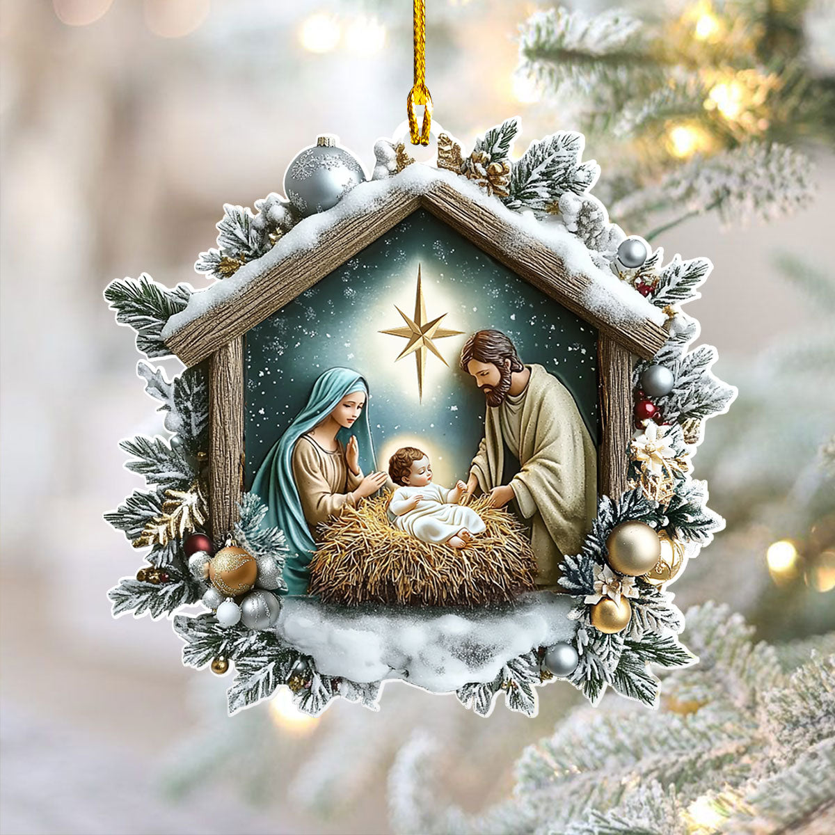 Shineful 2D Acrylic Ornament - Holy Family's Star of Peace