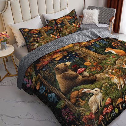 Shineful All Season Quilt 3-Piece Set Animal Gathering