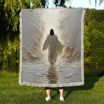 Shineful Woven Tapestry Throw Blanket Walk of Faith